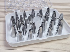 Set 26 picos caja acrilica tapa bisagra 